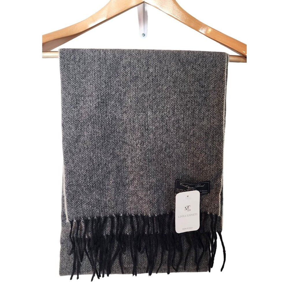 Luxurious Cashmere Blend Scarf By Linea Emmeti 80% Wool 20% Cashmere Italy NWT